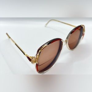 Vintage Meyrowitz Z61 Black Red Oval Butterfly Sunglasses Frames Only